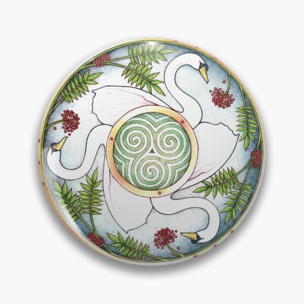 Vista previa del artículo con la obra «Escudo de Brighid (verde y blanco)», diseñado y vendido por Yuri Leitch.