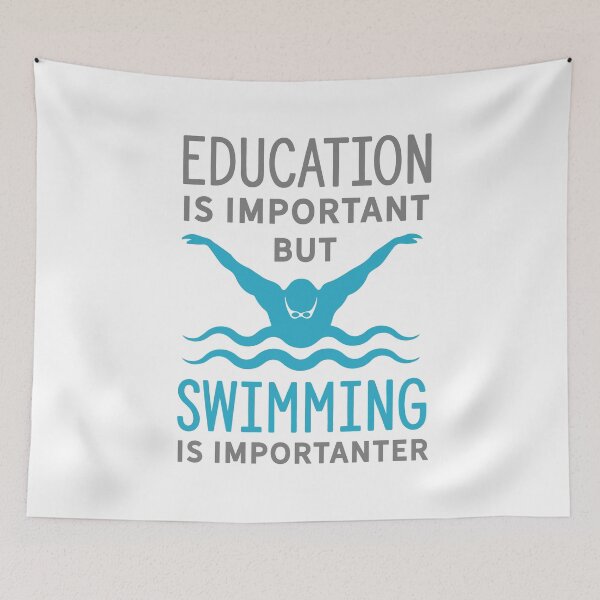 Item preview, education is important but swimming is importanter designed and sold by PRINTED ..