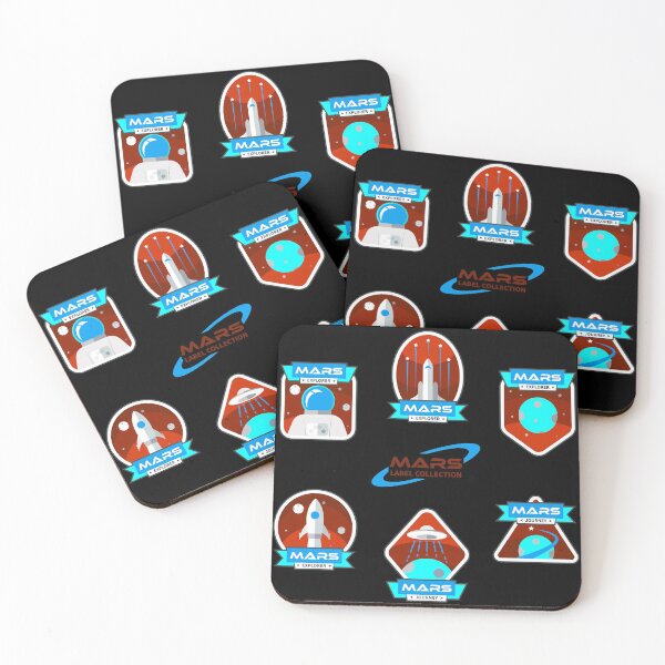 Item preview, Mission to Mars - 7 Sticker Pack - Blue Red Brown designed and sold by NoMatterLab.