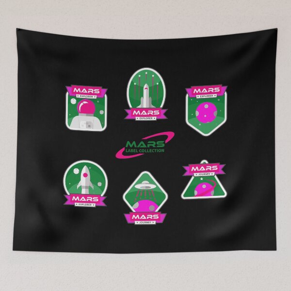 Item preview, Mission to Mars - 7 Sticker Pack -  Green and Hot Pink designed and sold by NoMatterLab.
