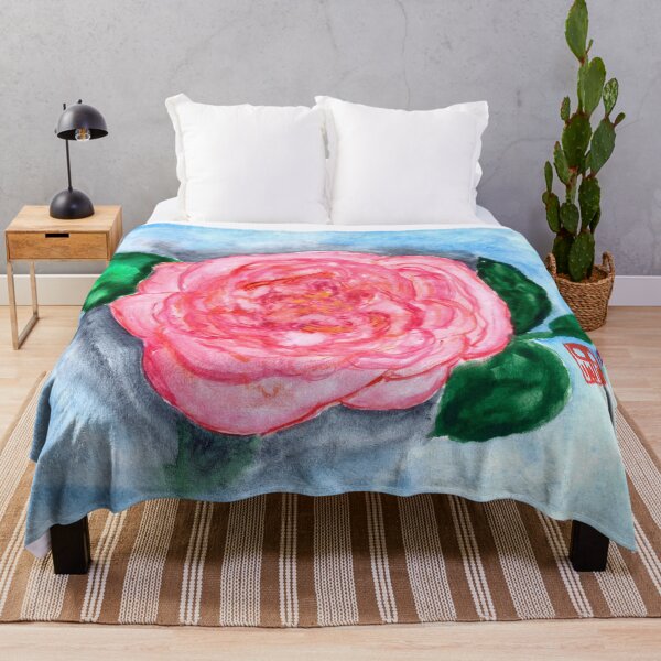 Item preview, Big thousand leaf pink pastel rose watercolor painting designed and sold by Pragonette.