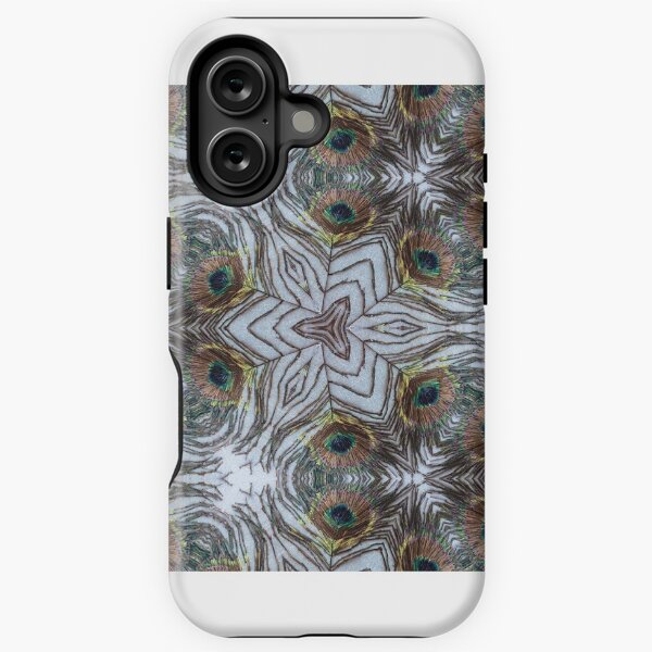 Peacock Feather Kaleidoscope Pattern iPhone Tough Case