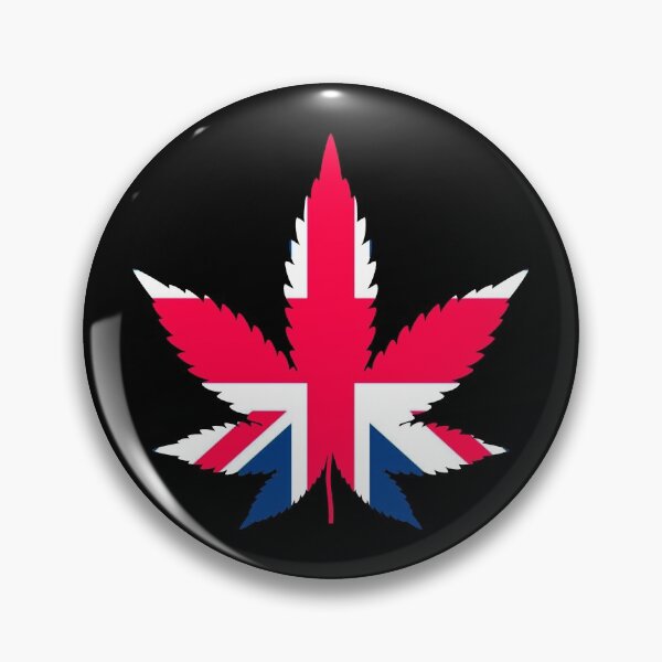 Artikelvorschau, Pot Leaf UK, England Cannabis, Britische Flagge (2021-3-POT-5) entworfen und verkauft von NY-Prints-USA.