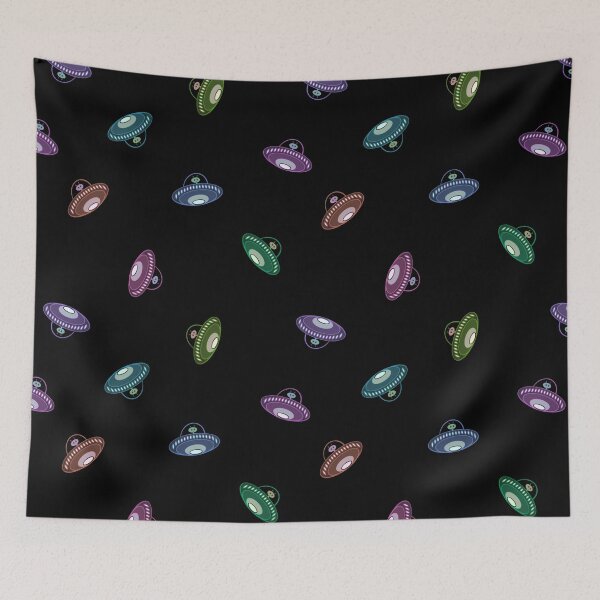 Item preview, Tumbling UFOs and Aliens - Cartoon  (Multi-Colored Version) designed and sold by Cosmic-Ferret.