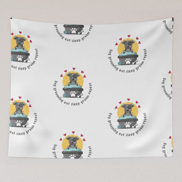 Item preview, Dog Grooming Eat Sleep Groom Repeat designed and sold by SportyDogShop.