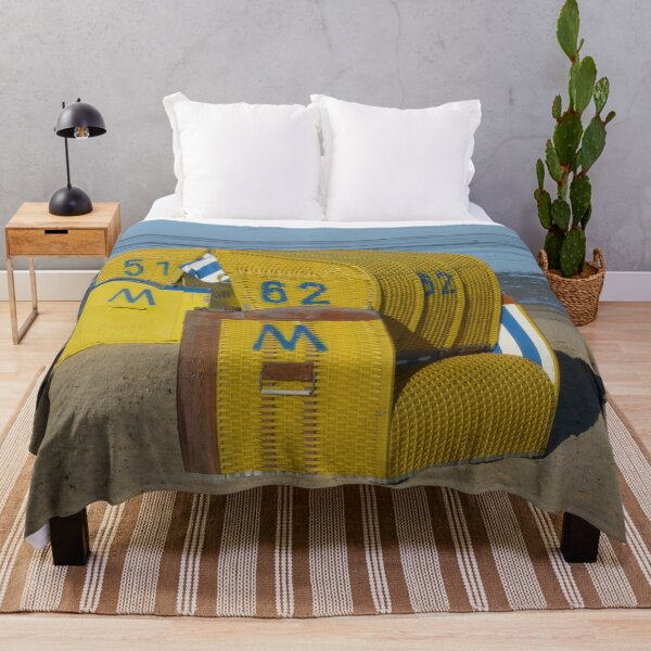 Item preview, Yellow beach chairs on the North Sea designed and sold by Ninaeva.