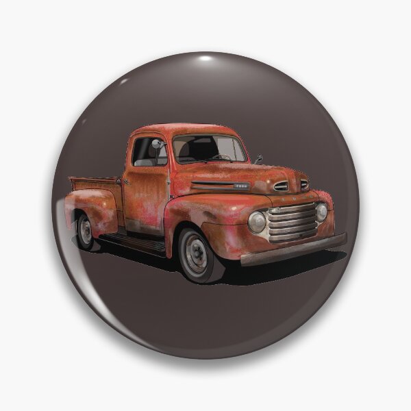 Artikelvorschau, Rusty 1950 Ford F1 Pickup in rot entworfen und verkauft von candc-retro.