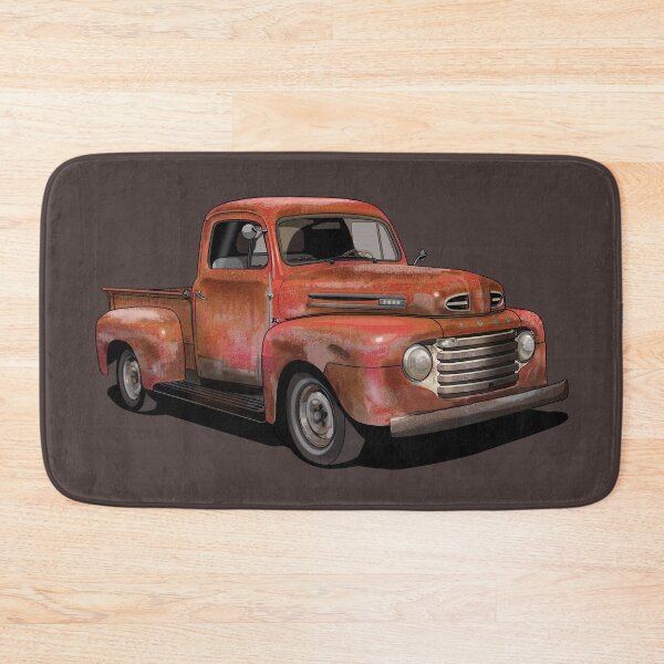 Artikelvorschau, Rusty 1950 Ford F1 Pickup in rot entworfen und verkauft von candc-retro.