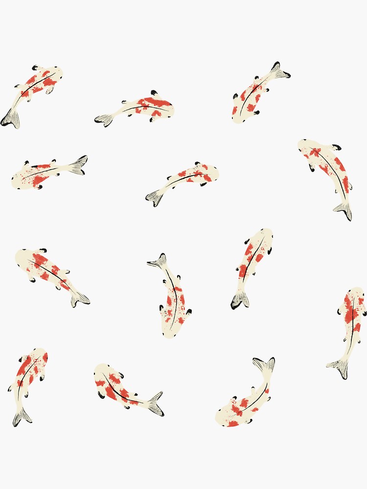 Thumbnail 3 of 3, Sticker, Tiny Koi Fish designed and sold by floragabor.