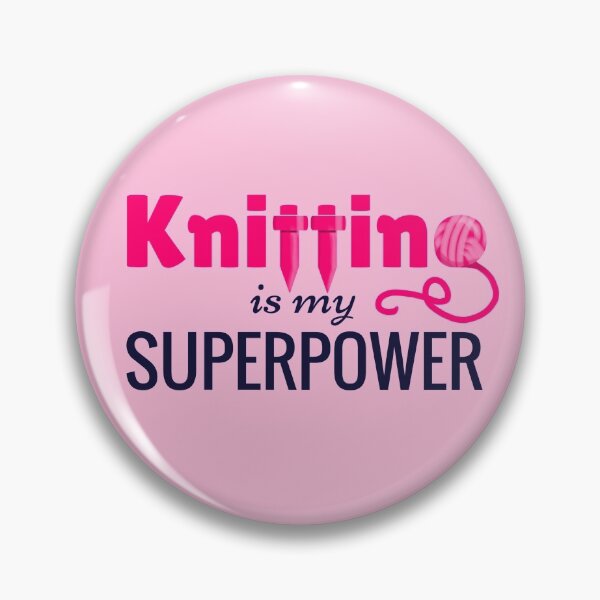 Item preview, Knitting is My Superpower in Pink designed and sold by Stacy Mitchell.