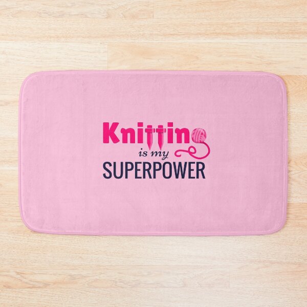 Item preview, Knitting is My Superpower in Pink designed and sold by Stacy Mitchell.