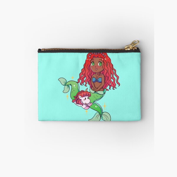 Item preview,  African American mermaid with unicorn - African American mermaid, young mermaid,  designed and sold by Speckledfrog.