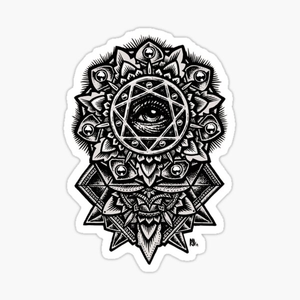Eye of God Flower Mandala Sticker