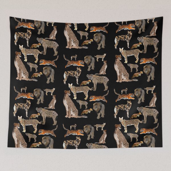 Item preview, C is for Carnivore, Carnivore Artwork – Big Cat and Fossa Illustration Featuring Wild Predator Design designed and sold by PrettylittlepastelUk.