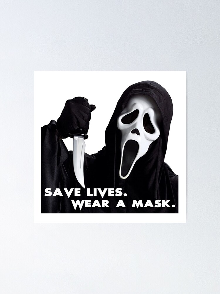 Poster for Sale avec l'œuvre « Scream Covid masque drôle de film d