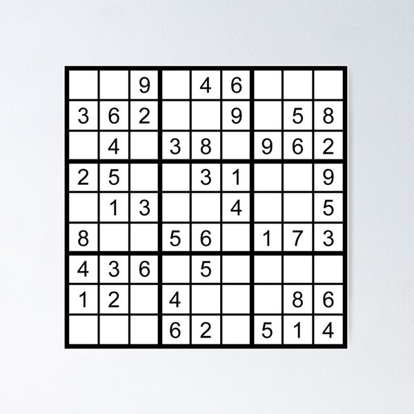 Sudoku Puzzle Blue and White  Puzzle #3 Poster for Sale by