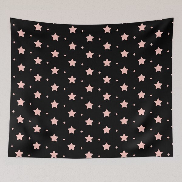 Item preview, Coral Pink Stars Pattern With Black Background designed and sold by AnyLeck.
