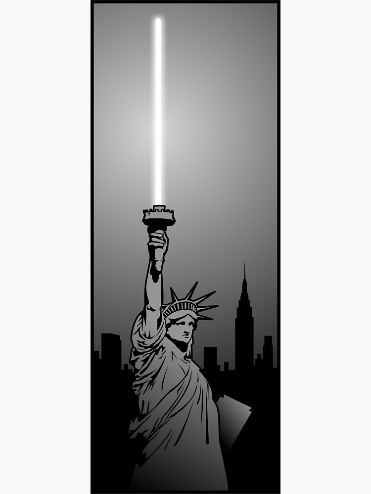"Liberty Lightsaber" Sticker for Sale by AlienStickers Redbubble