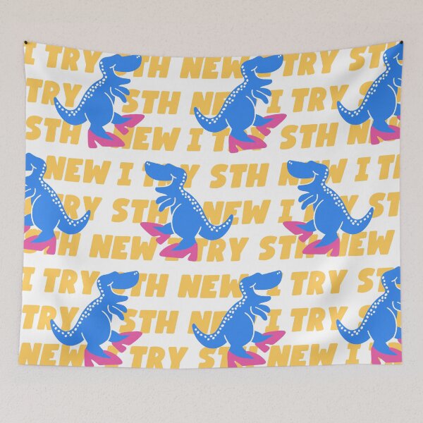 Item preview, Blue Dinosaur I try something new  designed and sold by commondreamer.