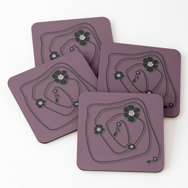 Item preview, Striking stained glass inspired aubergine and black floral pattern - Caroline Laursen Original designed and sold by Caroline Laursen.