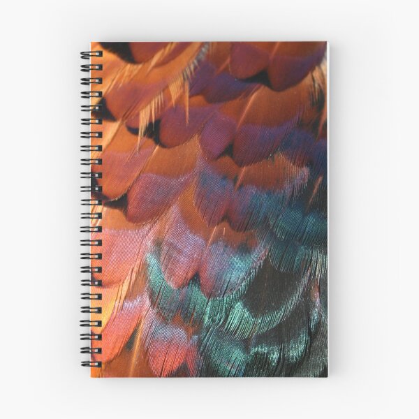 Item preview, Magnificent male pheasant feathers, plumage, rusty orange, dark green, close up. (From photograph of a live pheasant). designed and sold by JellyBeenzz.