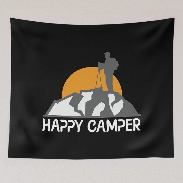 Item preview, Happy Camper mountain retro sunset, funny Camping Hiking Travel designed and sold by magicos1.