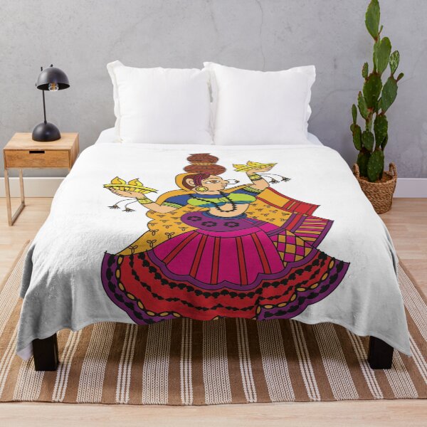 Item preview, Gopika, lady servants of god, as dancer have drawn in Indian folk art, Kalamkari style. designed and sold by Gurunath Bhadekar.