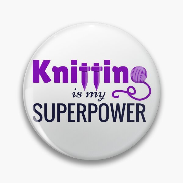 Item preview, Knitting is My Superpower in Purple designed and sold by Stacy Mitchell.