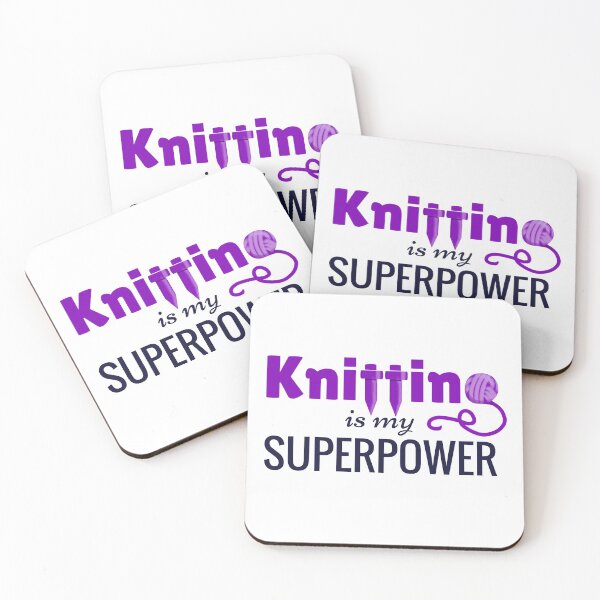 Item preview, Knitting is My Superpower in Purple designed and sold by Stacy Mitchell.