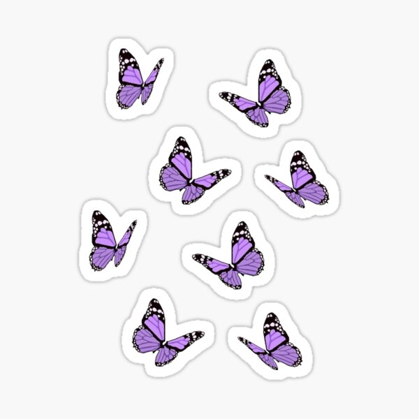 Purple Butterflies Sticker By Destinydoodless Redbubble