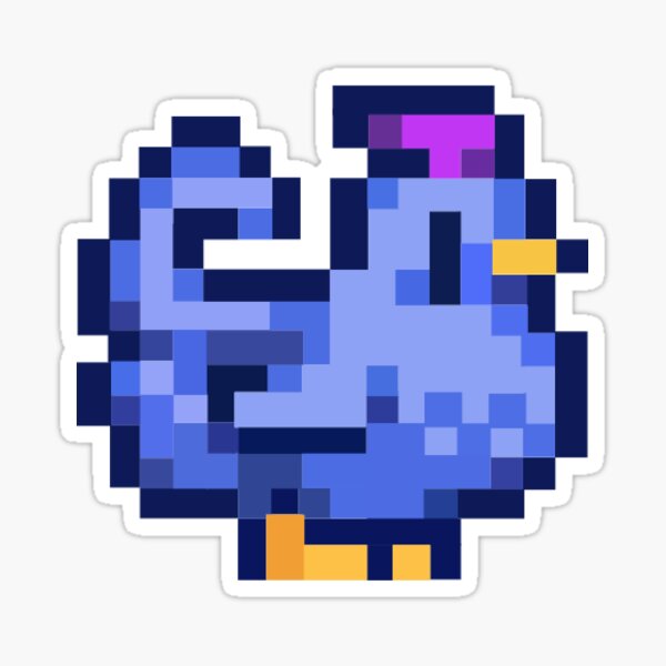 Aperçu de l'œuvre Poulet bleu Stardew Valley créée et vendue par Clare-E-Mac.