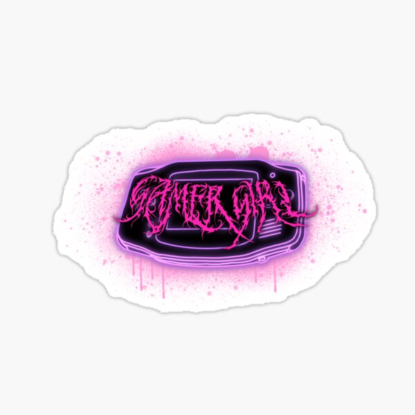 Gamer girl game boy metal Sticker