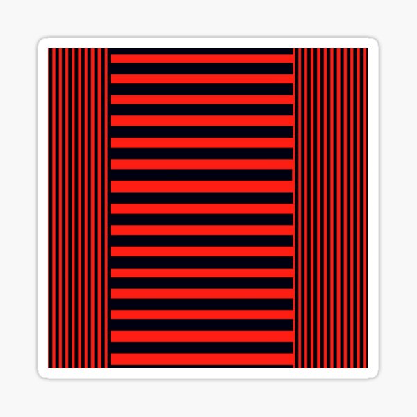 Big and Small Red and Black Stripes Sticker