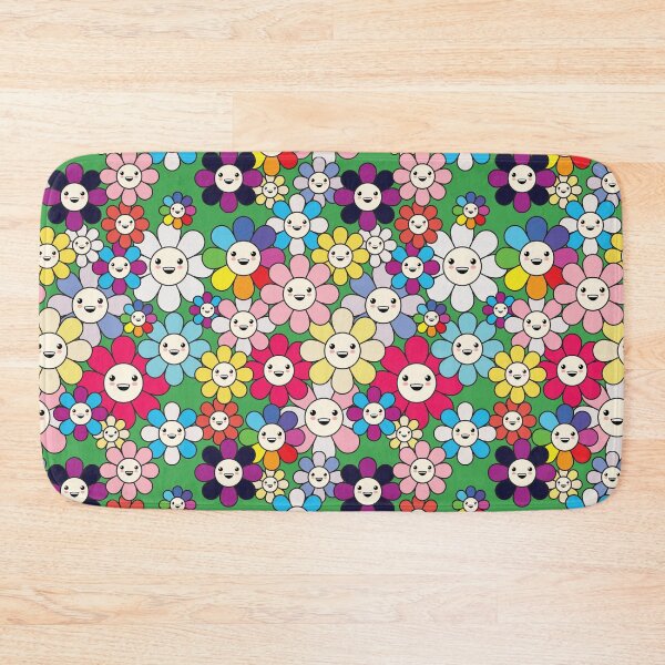 Artikelvorschau, Buntes Kawaii Kinderblumenmuster entworfen und verkauft von Happy Puppy Print On Demand.