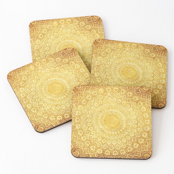 Item preview, Tazhib (Persian design), Textile, Golden pattern designed and sold by Zodiac-Mania.