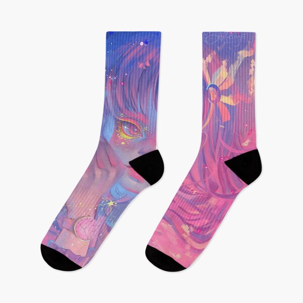 Item preview, Aesthetic neon anime girl pattern  designed and sold by kokiii Designs.
