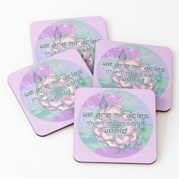 Item preview, Floral Miracle Flower World Quote Mask Inspiring Pastel designed and sold by ICRainbowMoons.