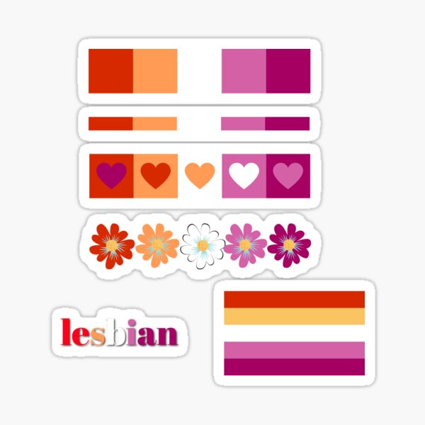 Lesbian Pride Sticker Pack Sticker For Sale By Beccamax Redbubble