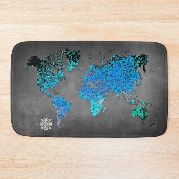 Item preview, world map art blue #map #worldmap designed and sold by JBJart.