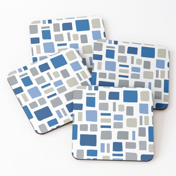 Item preview, Wonky Squares & Rectangles Pattern - Blue and Gray designed and sold by Susan Says.
