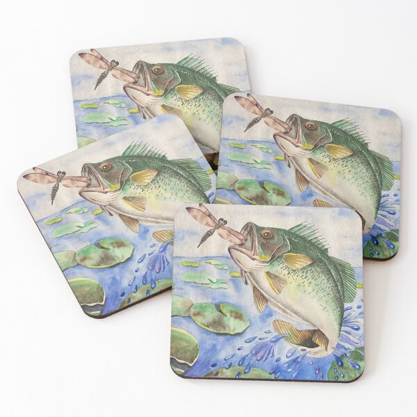 Item preview, Bass and dragonfly designed and sold by Hummingbirdhope.