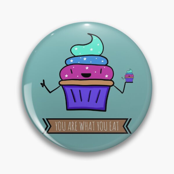 Item preview, Funny Cute Kawaii Cupcake Motivational Design - You Are What You Eat - Unicorn Colored Cupcake Frosting With Galaxy Star Sprinkles designed and sold by SteamParliament.