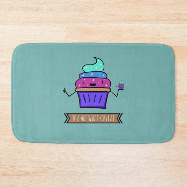 Item preview, Funny Cute Kawaii Cupcake Motivational Design - You Are What You Eat - Unicorn Colored Cupcake Frosting With Galaxy Star Sprinkles designed and sold by SteamParliament.