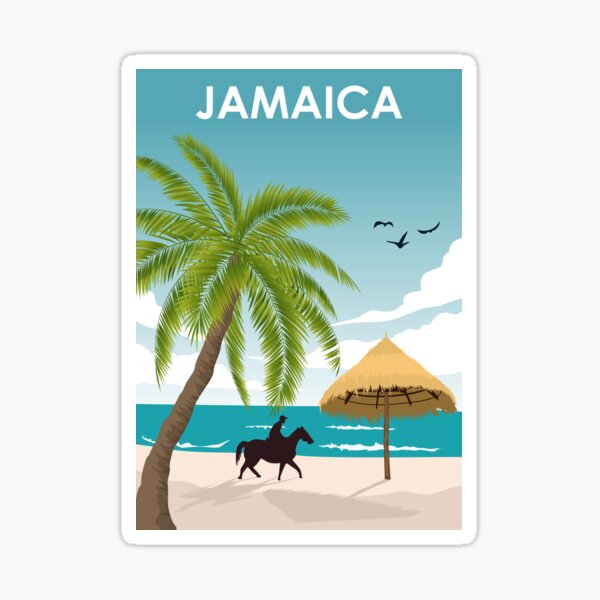 Jamaica Travel Poster Sticker