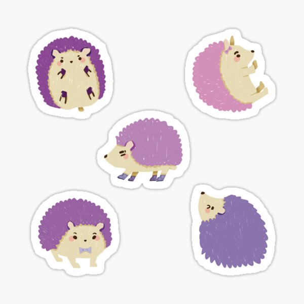 Item preview, Hedgehogs - Cute Purple and Pink Cartoon Animal Pattern designed and sold by TheRainbowRoom.