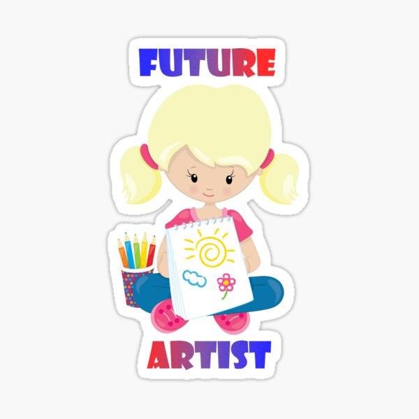 Future Artist Little Blonde Girl Sticker