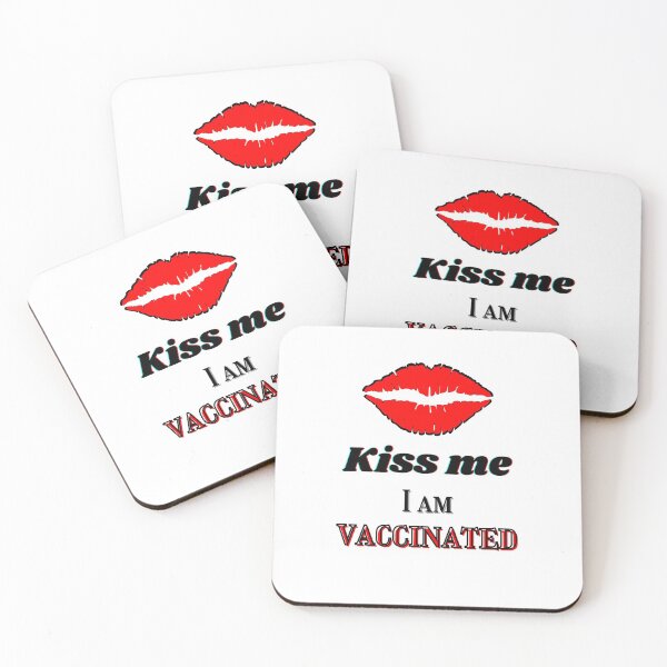 Item preview, Kiss me, I am vaccinated - black and reddish-orange text designed and sold by AnnaBBS.