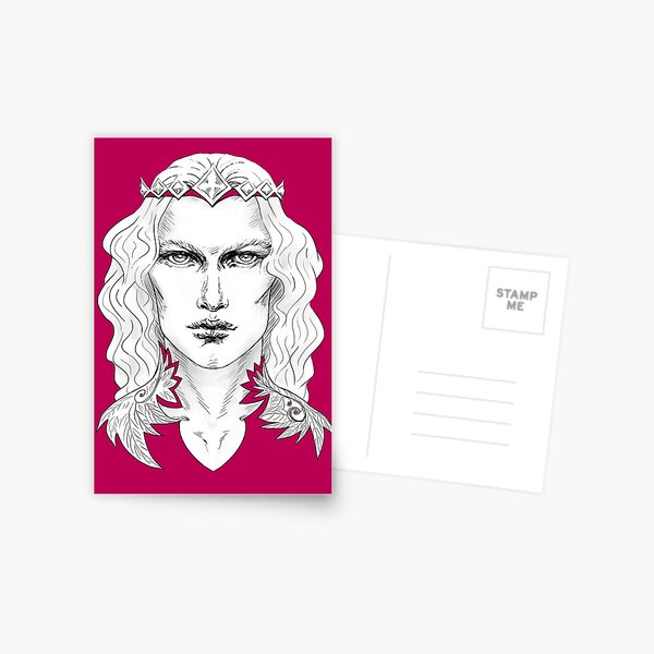 Fairy King in Red Rose & Black Postcard