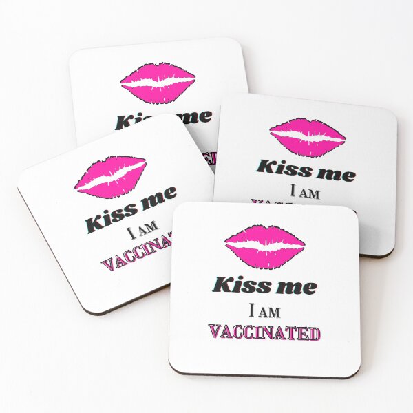 Item preview, Kiss me, I am vaccinated - black and pink text designed and sold by AnnaBBS.