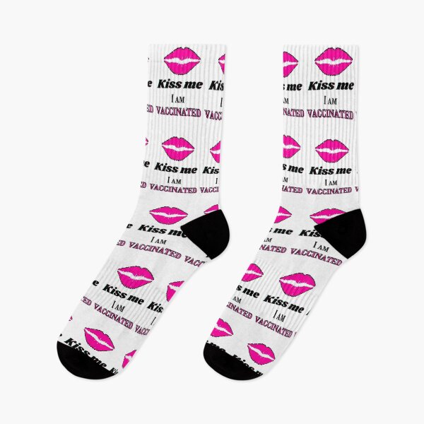 Item preview, Kiss me, I am vaccinated - black and pink text designed and sold by AnnaBBS.